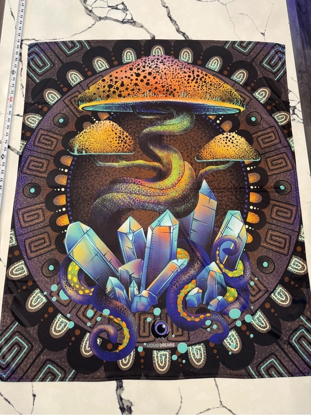 Liquid Dreams Geometric Mushroom Crystal Art Print
